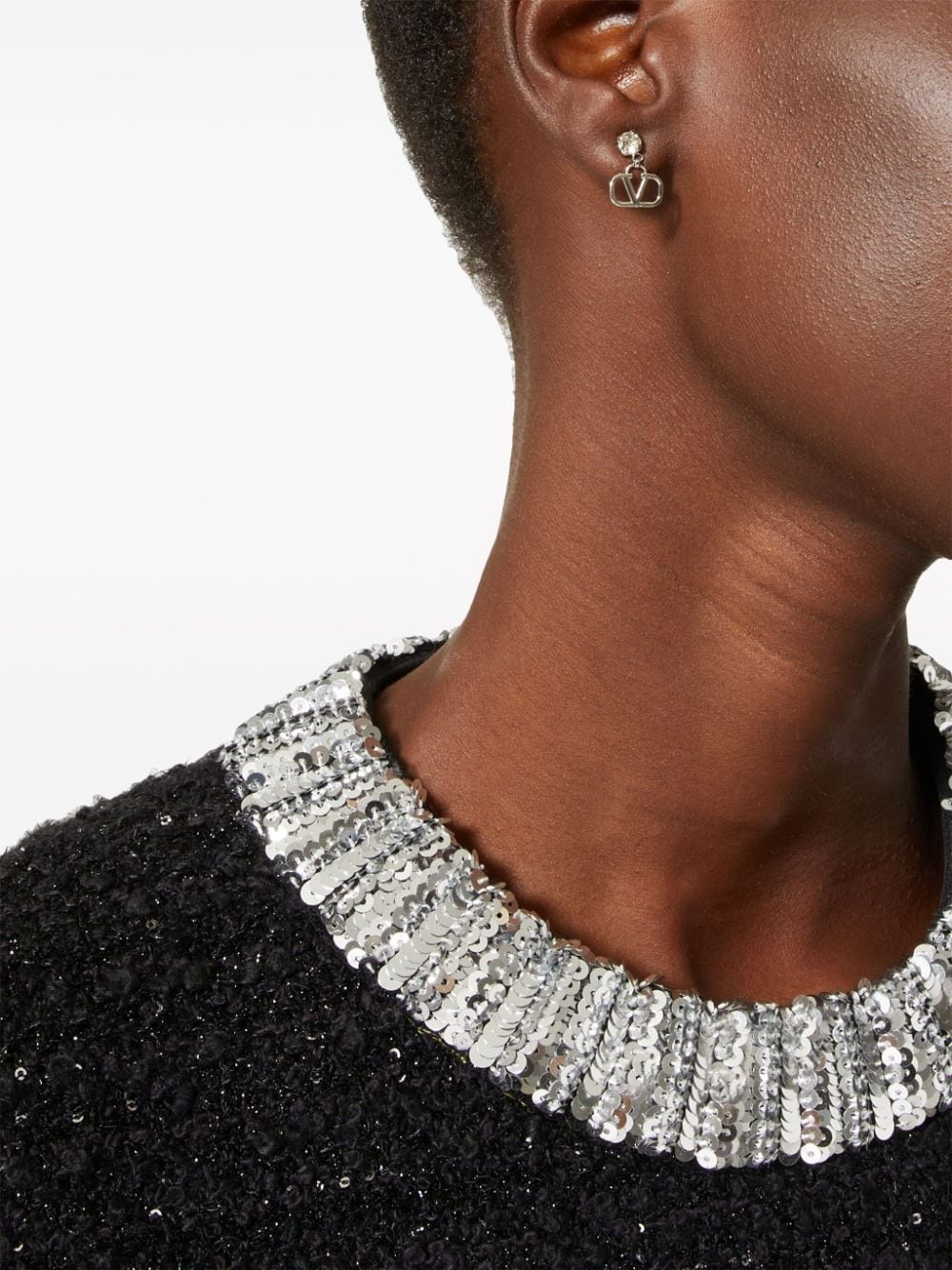 VLogo Signature crystal drop earrings - 5