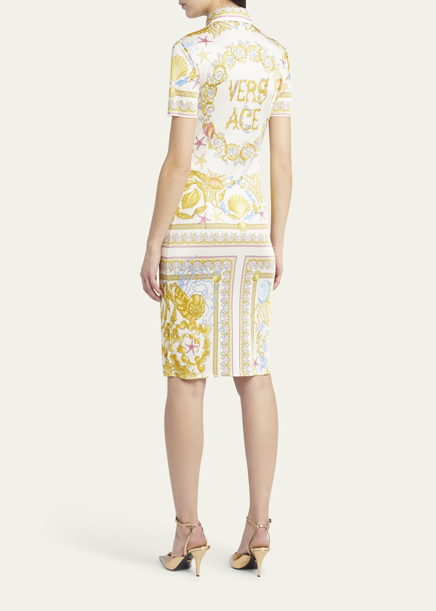 Underwater Baroque-Print Jersey Shirtdress - 3