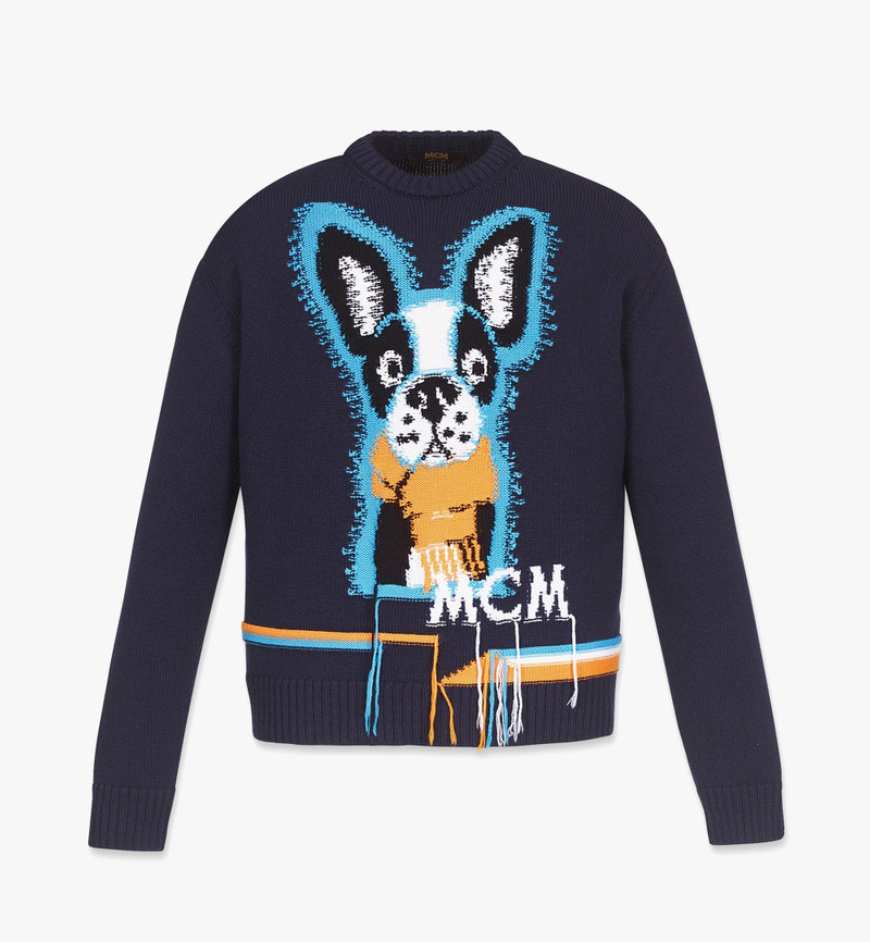 Men’s Intarsia M Pup Sweater in Wool 1