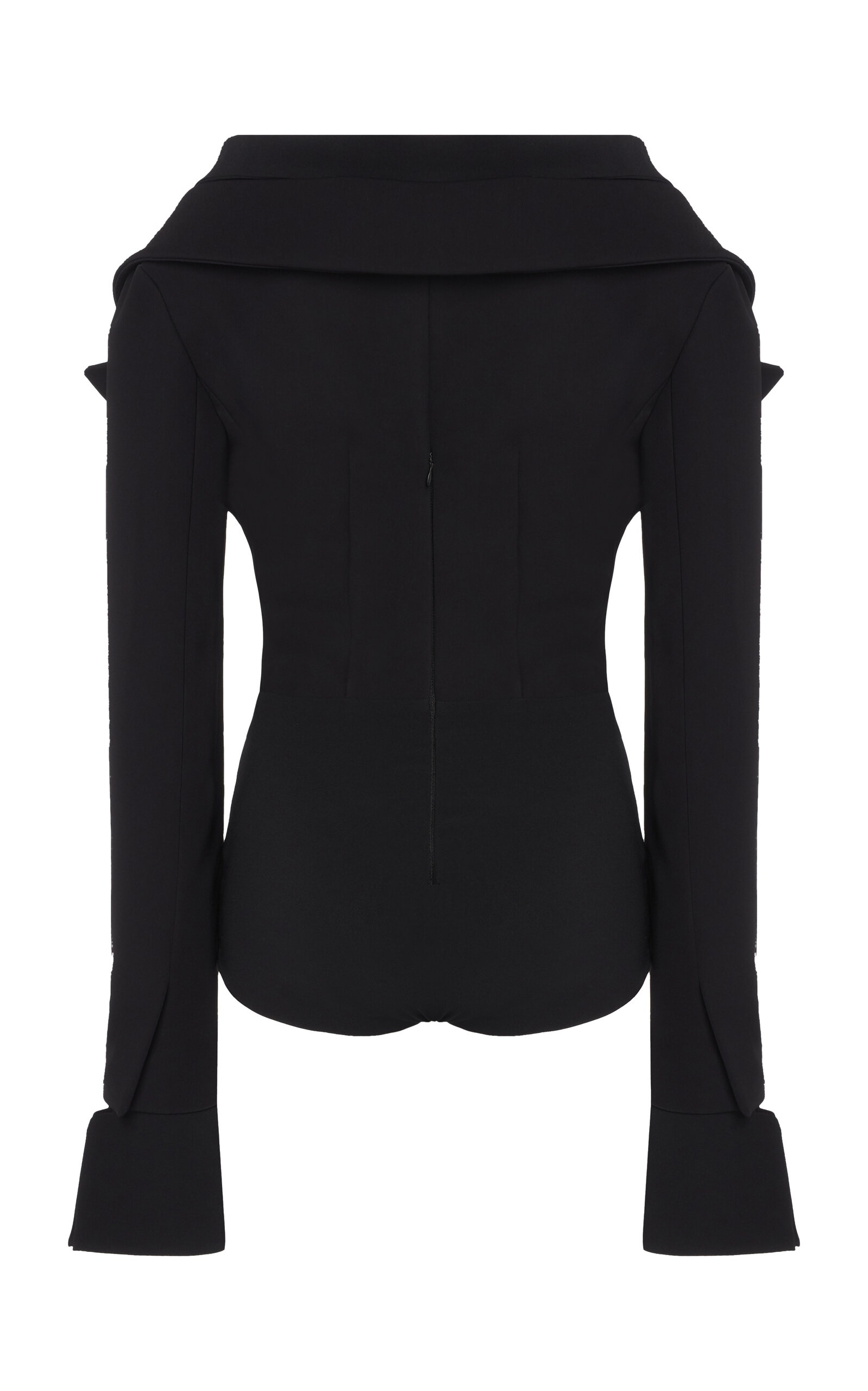 Tailored Off-The-Shoulder Crepe Bodysuit black - 6