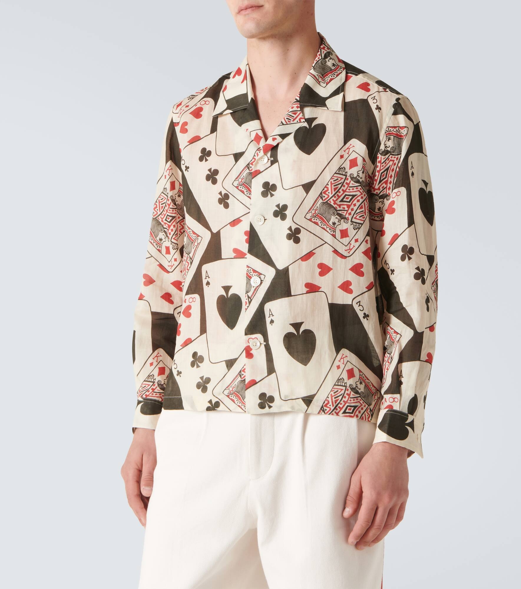 Ace Of Spades printed ramie shirt - 3