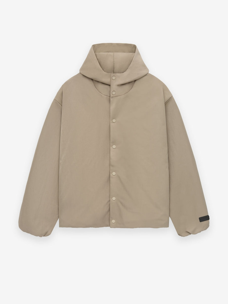 Textured Nylon Hooded Coaches Jacket - 1