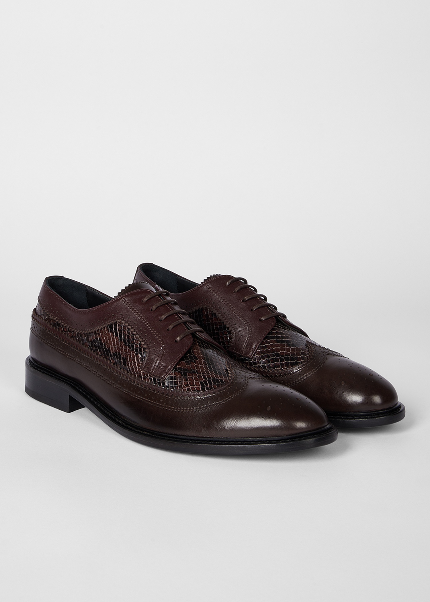Women's Brown Leather 'Fuentes' Snakeskin Shoes - 5