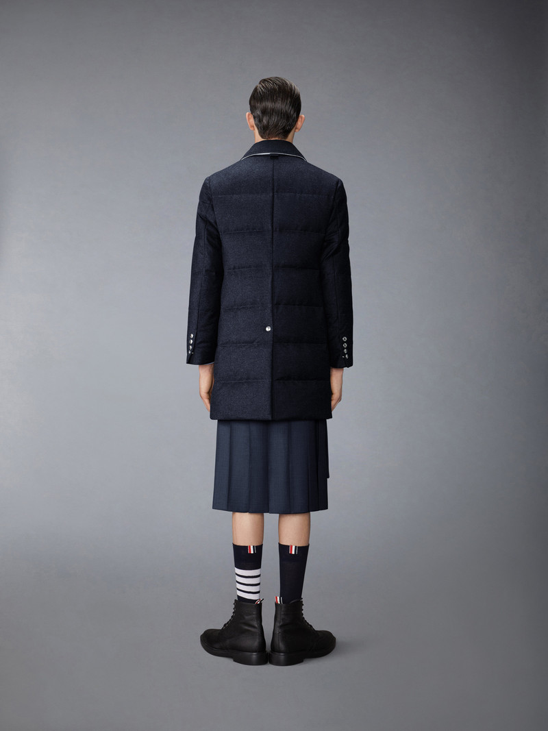 DOWNFILLED CLASSIC BAL COLLAR O/C W/ TONAL GROSGRAIN IN WOOL FLANNEL 3