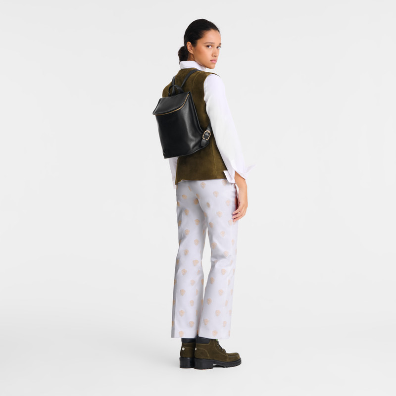 Longchamp Le Foulonné M Backpack Black - Leather outlook