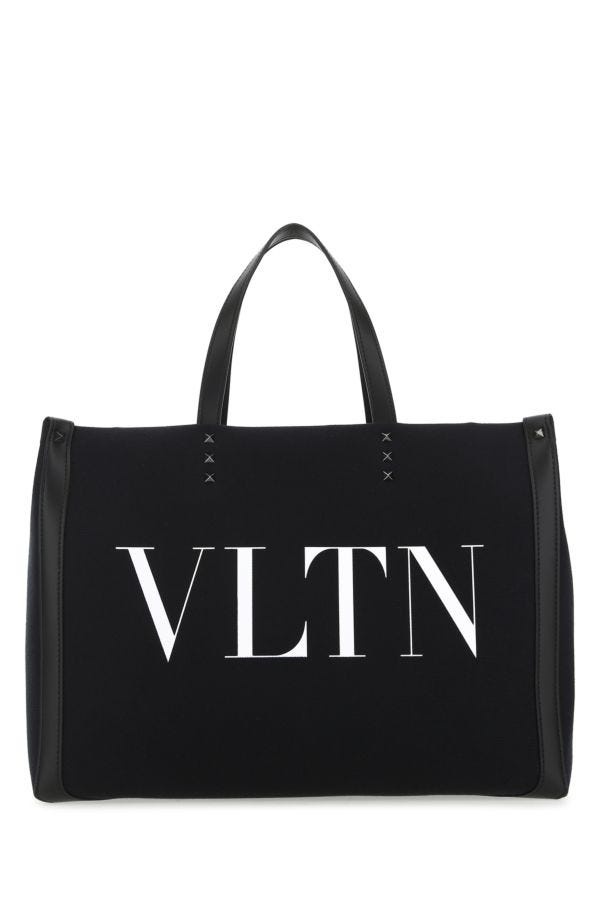 Black canvas VLTN ECOLAB shopping bag - 1