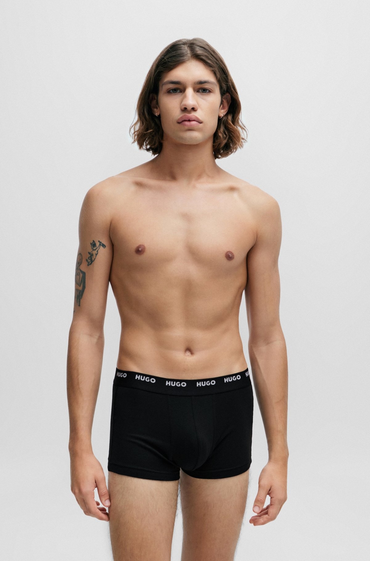 FIVE-PACK OF STRETCH-COTTON TRUNKS WITH LOGO WAISTBANDS - 4