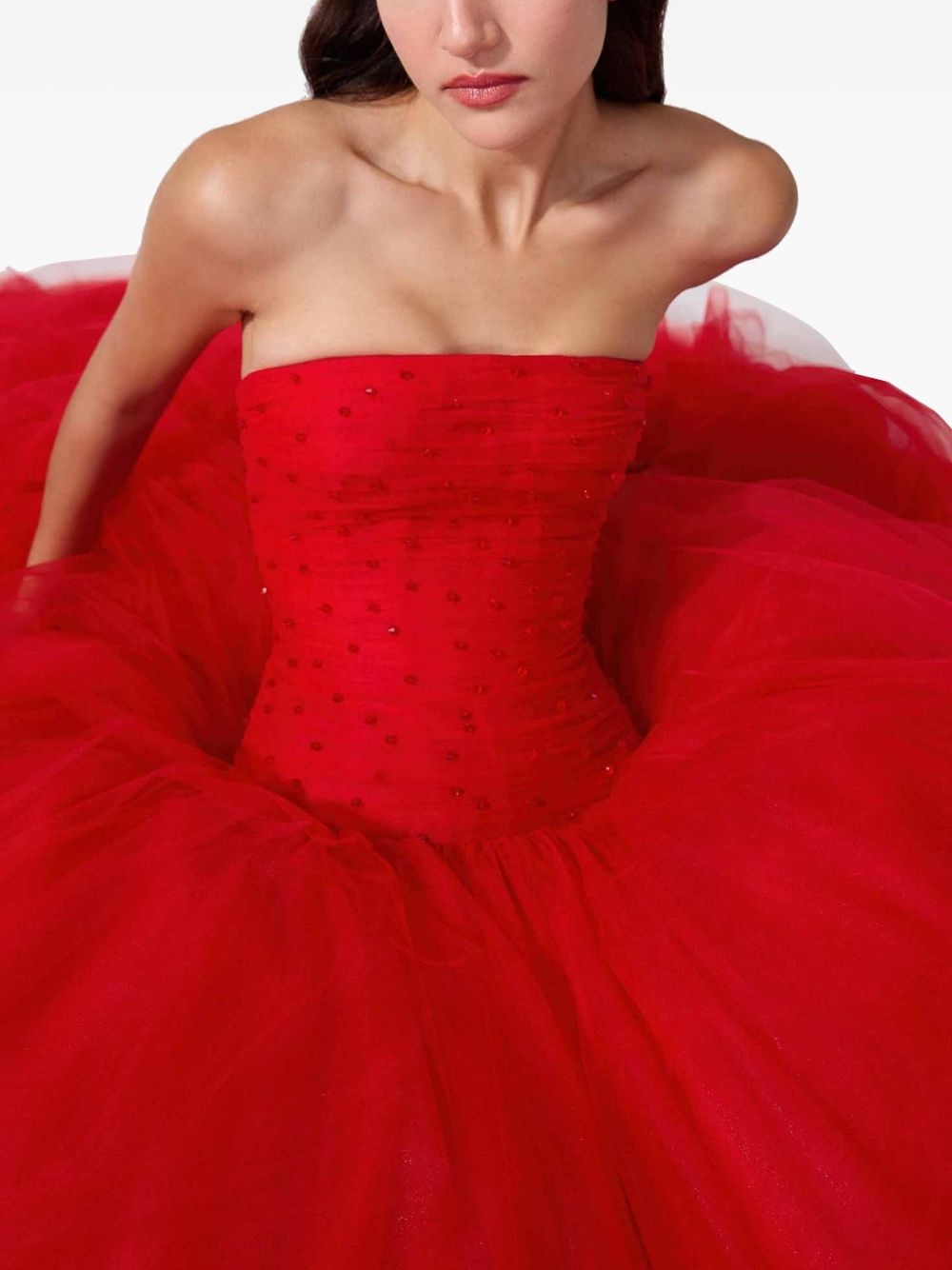 strapless tulle dress - 5