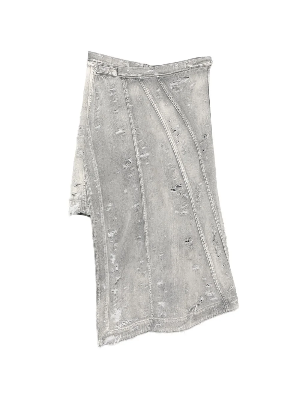 distressed paneled skirt - 1