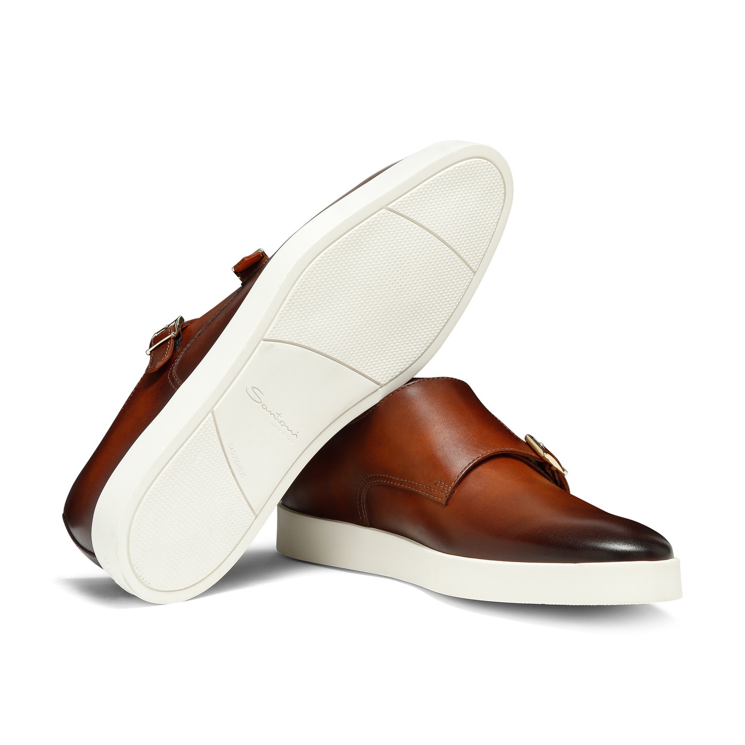 Men's brown leather double-buckle shoe - 3