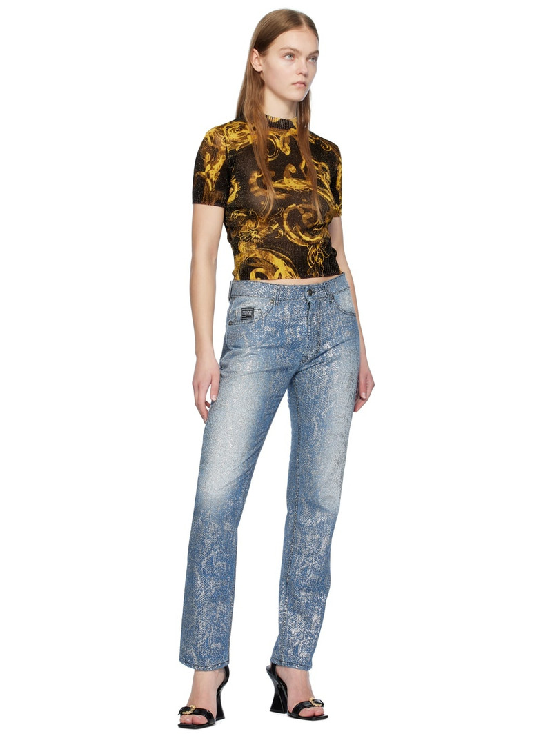 VERSACE JEANS COUTURE Black Graphic T-Shirt outlook