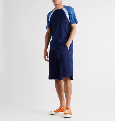 Blue Blue Japan Indigo-Dyed Belted Cotton-Jacquard Shorts outlook