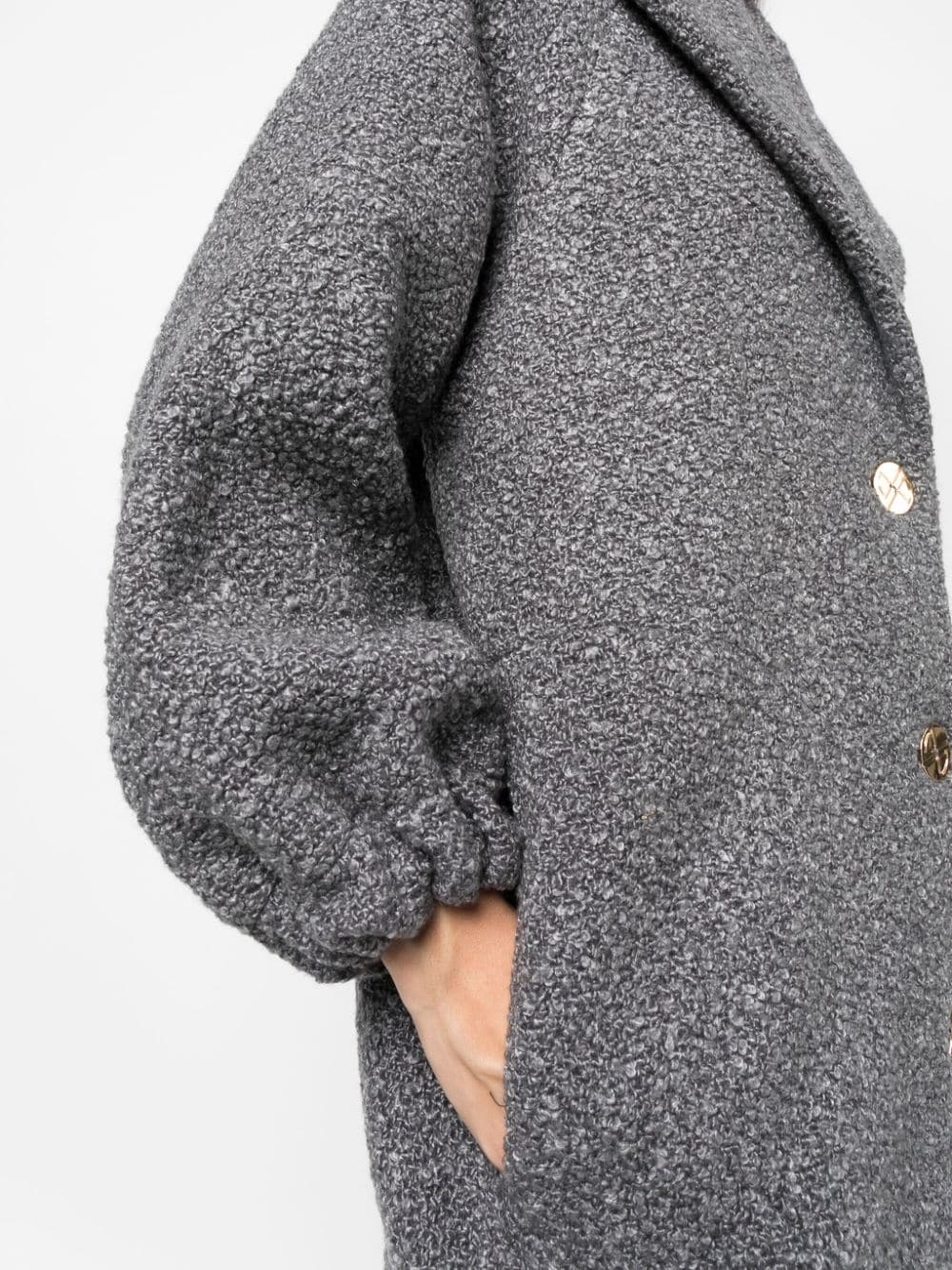 puff-sleeve single-breasted coat - 5