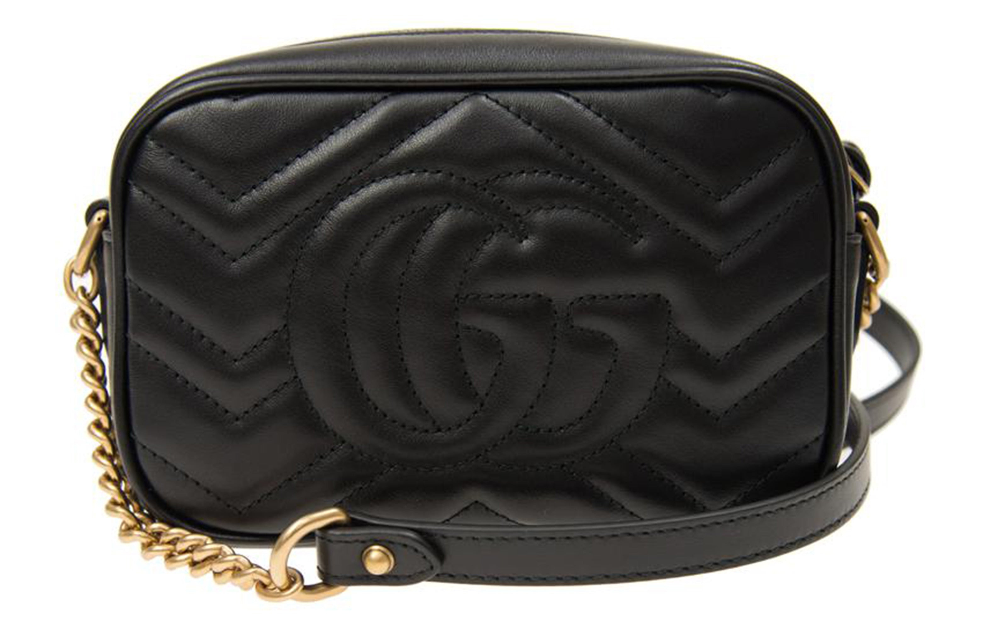(WMNS) Gucci GG Marmont Logo Messenger Bag Black Classic 448065-DTD1T-1000 - 4