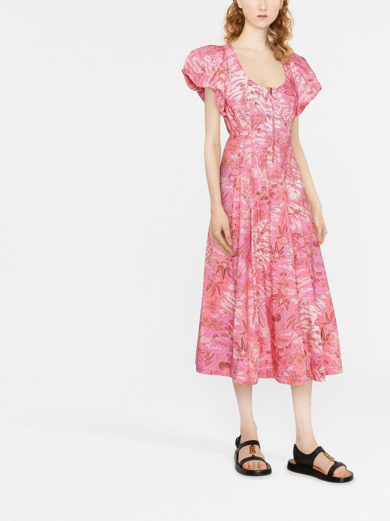 ULLA JOHNSON botanical-print zip-up dress outlook
