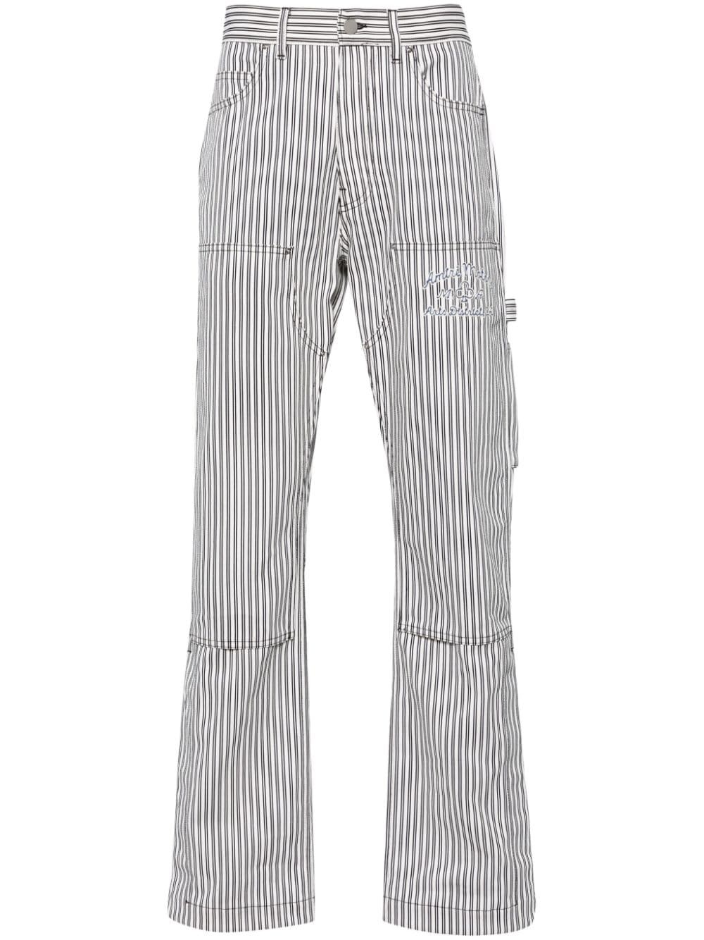 striped cotton carpenter trousers - 1