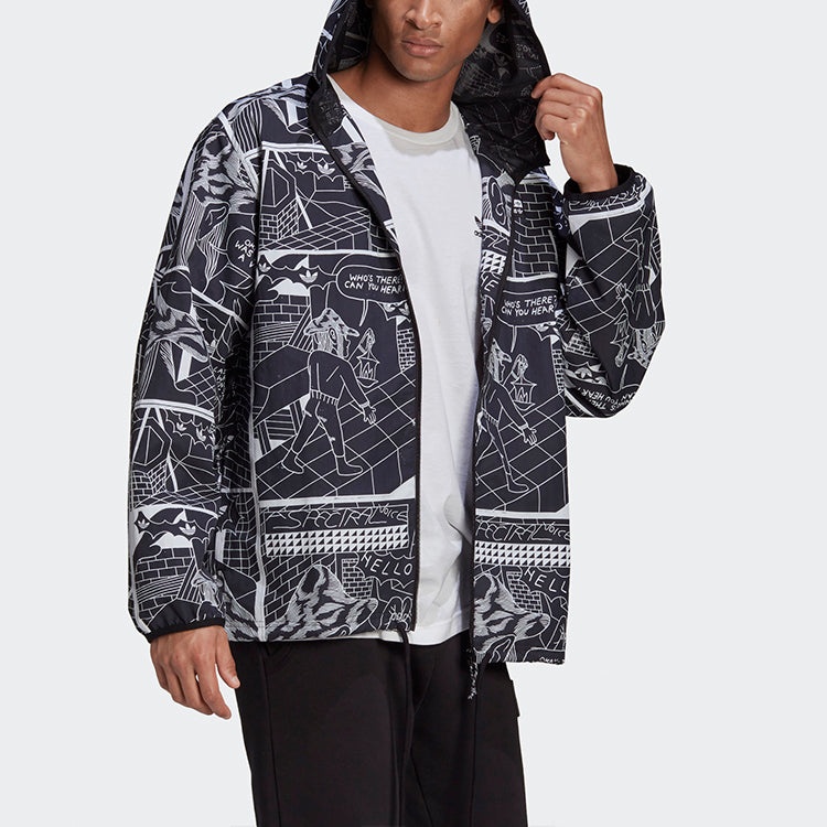 adidas originals R.Y.V. Graphic Windbreaker For Men Black GN3333 - 7