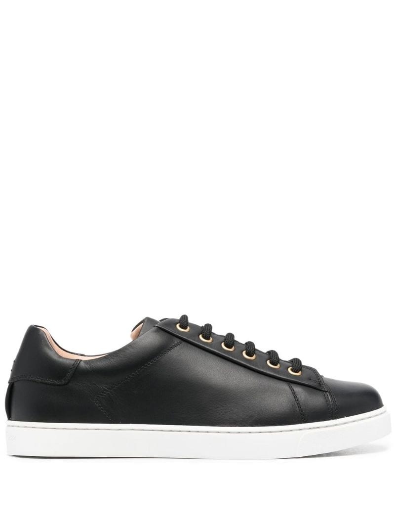 leather lace-up trainers - 1