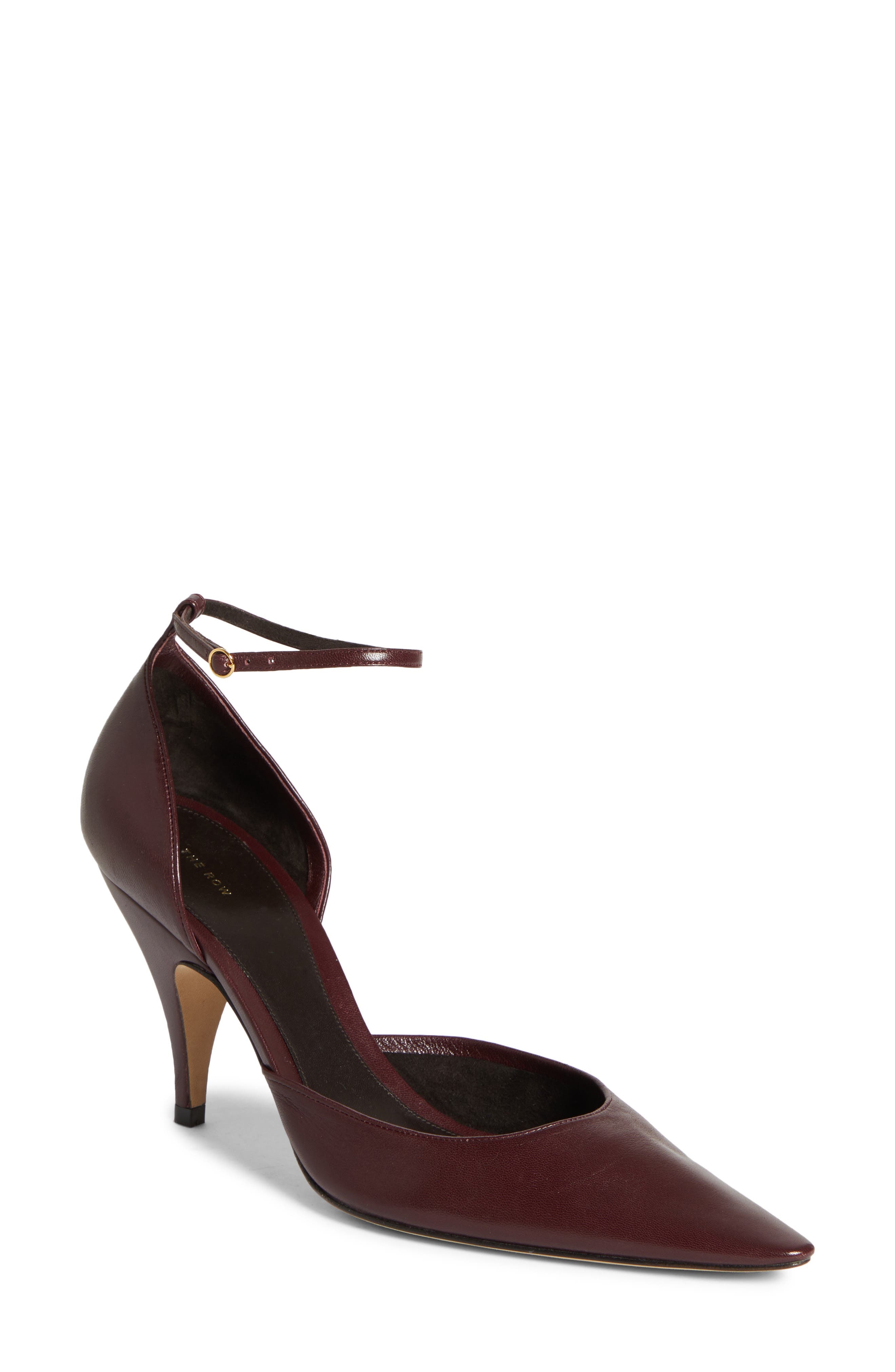 The Row Liisa D'Orsay Ankle Strap Pump in Bordeaubergine at Nordstrom - 1