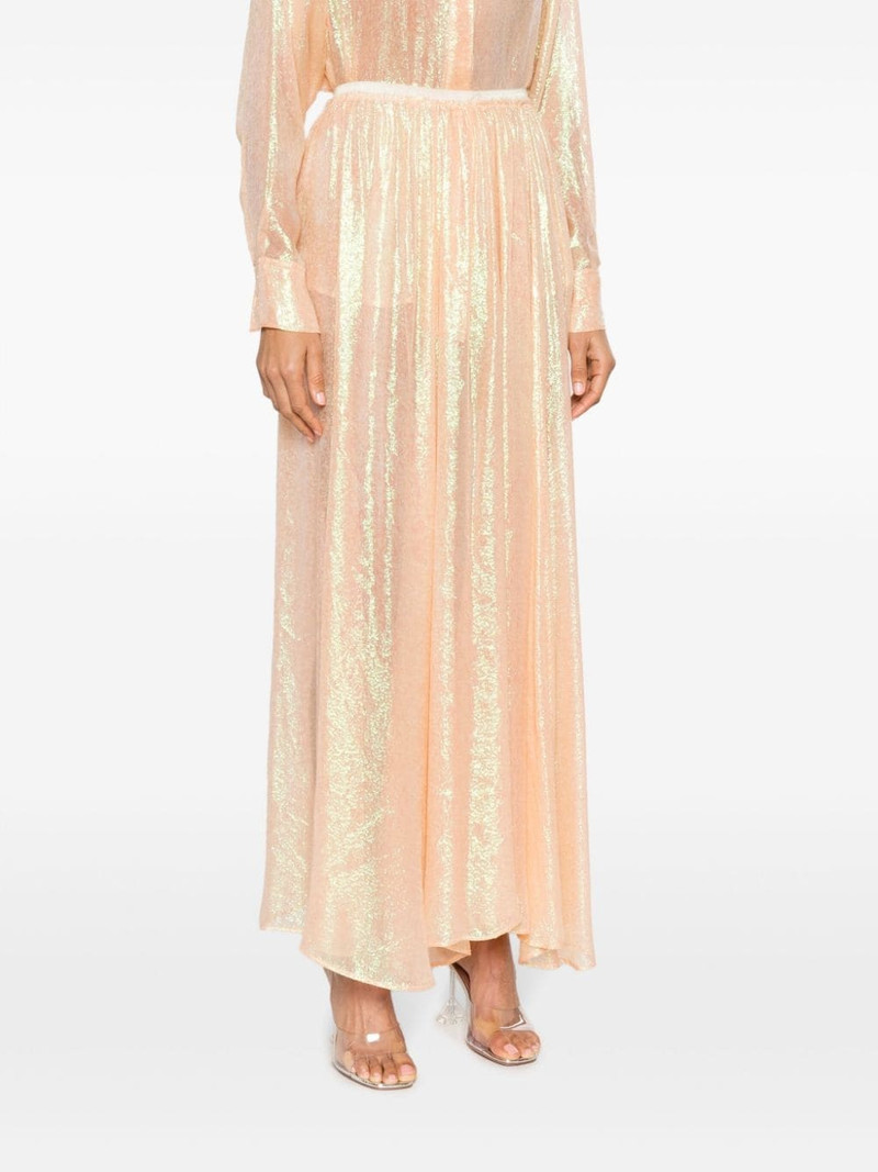 iridescent-jacquard semi-sheer flared skirt 3