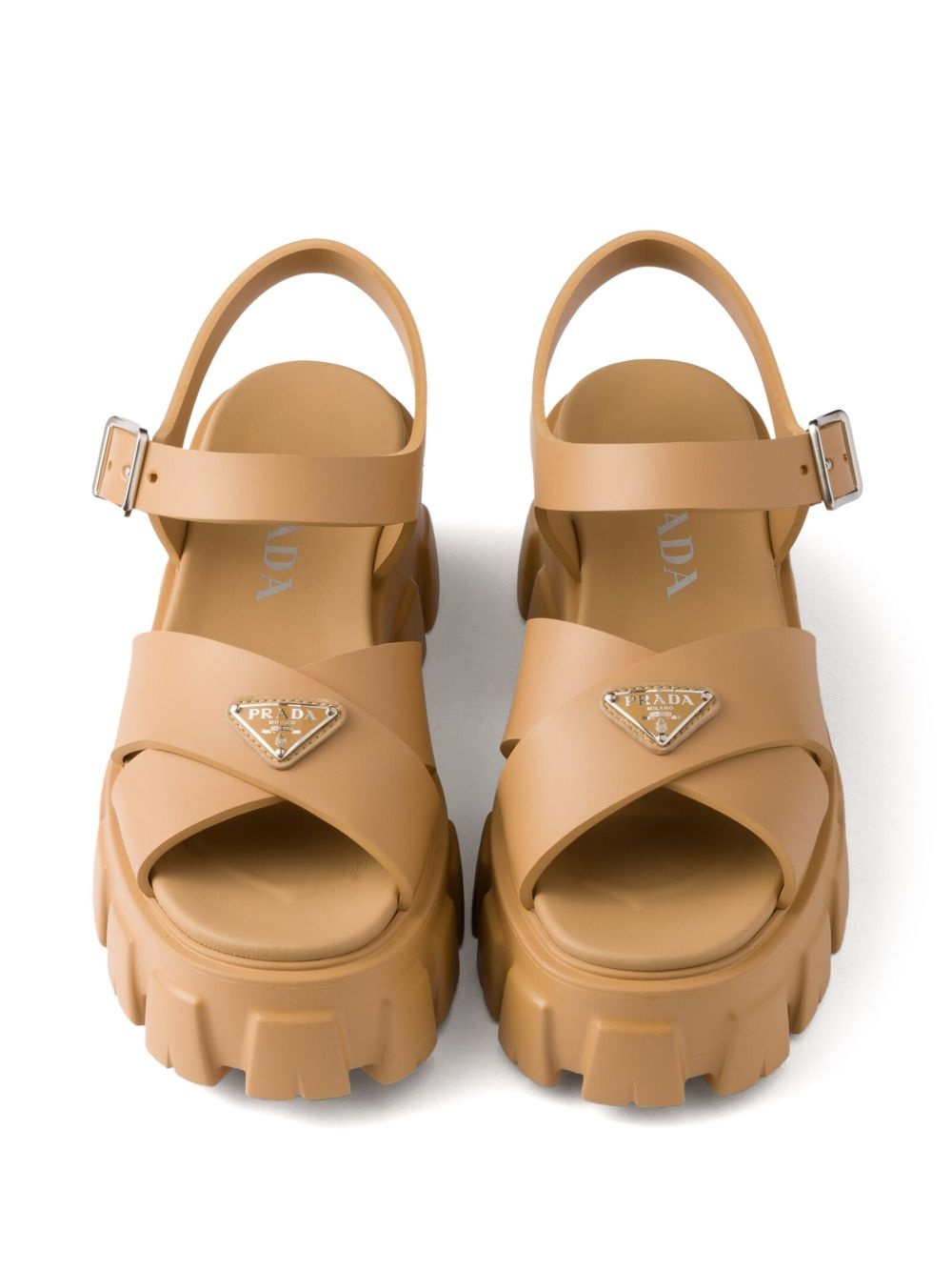 enamel triangle-logo sandals - 5
