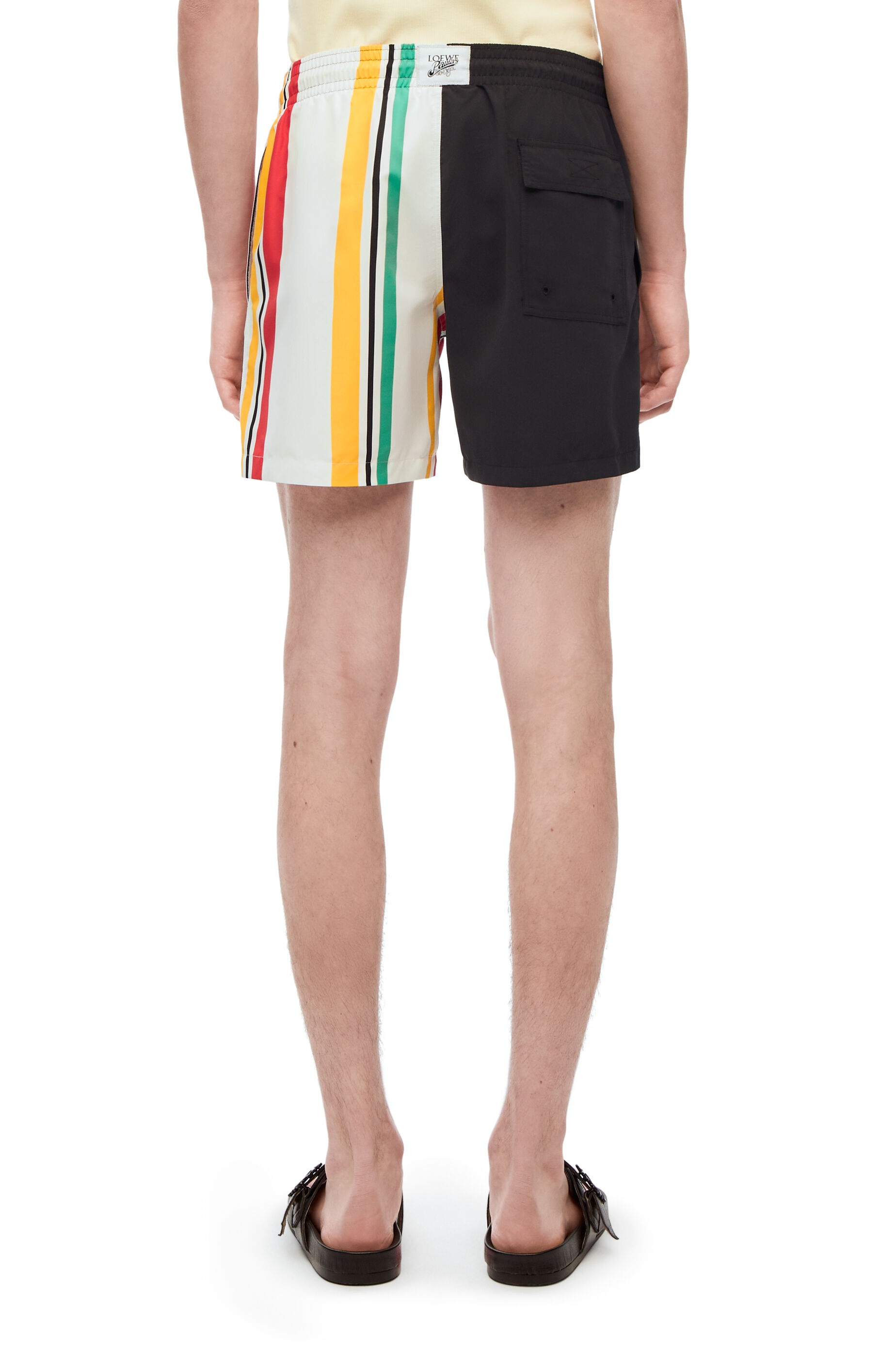 Asymmetric stripes swim shorts in polyester - 4