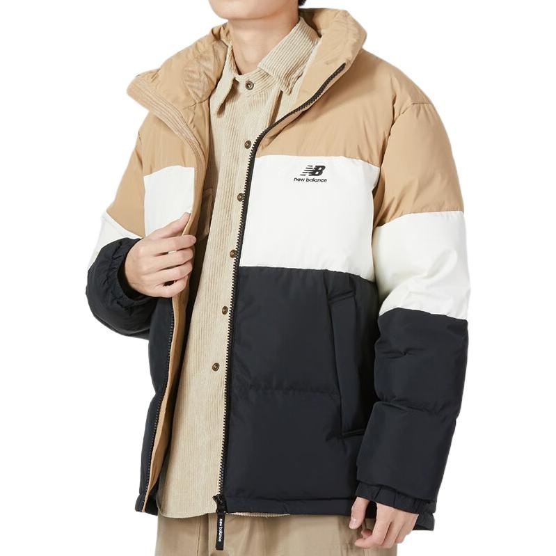 New Balance Warm Down Jacket 'Black White Tan' 5PC44283-BEI - 5