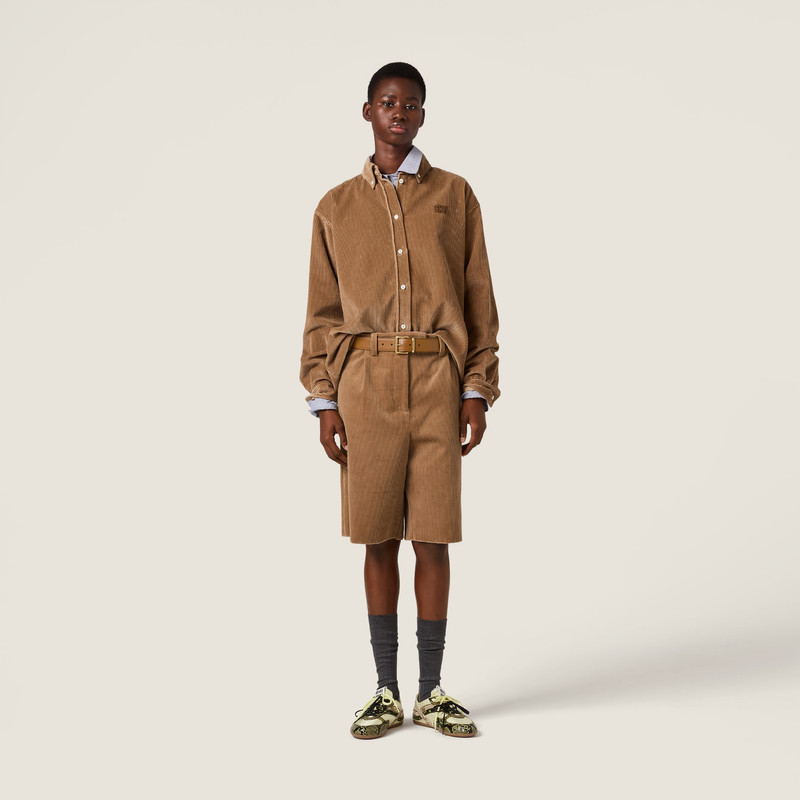 Miu Miu Corduroy and suede shirt outlook
