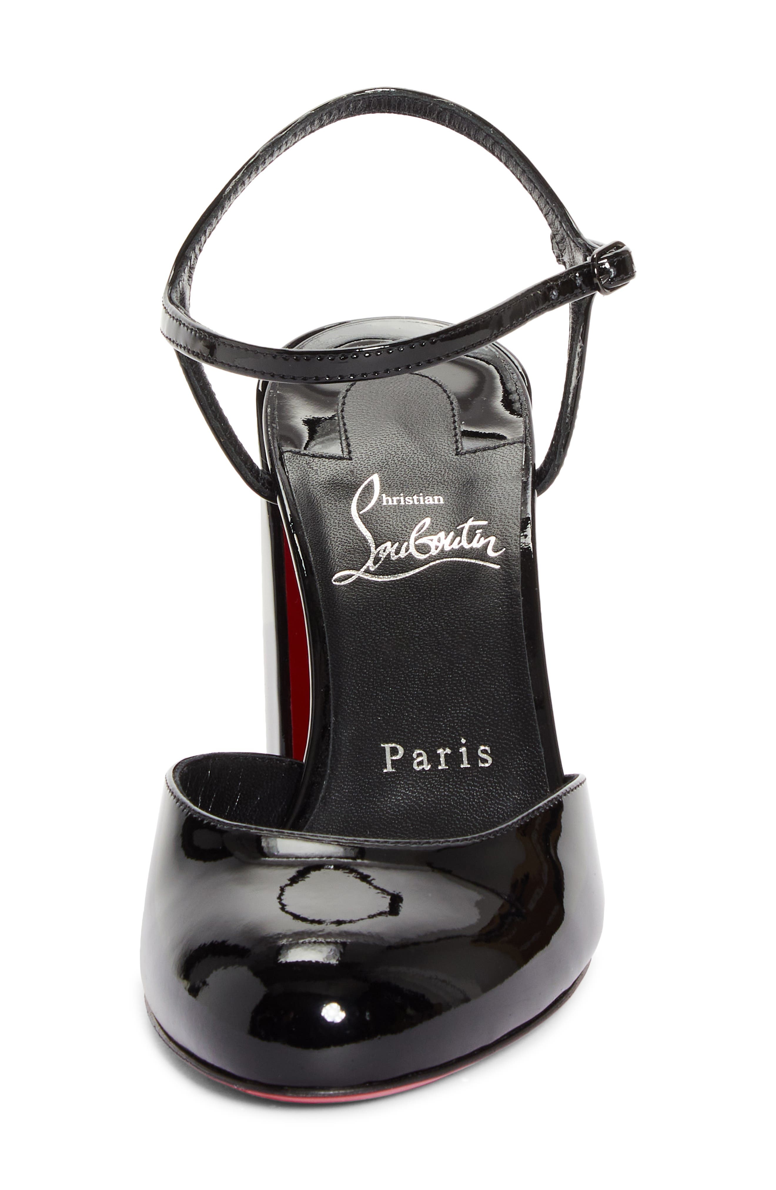 Christian Louboutin Jane Quarter Strap Pump in Black/Lin Black at Nordstrom - 4
