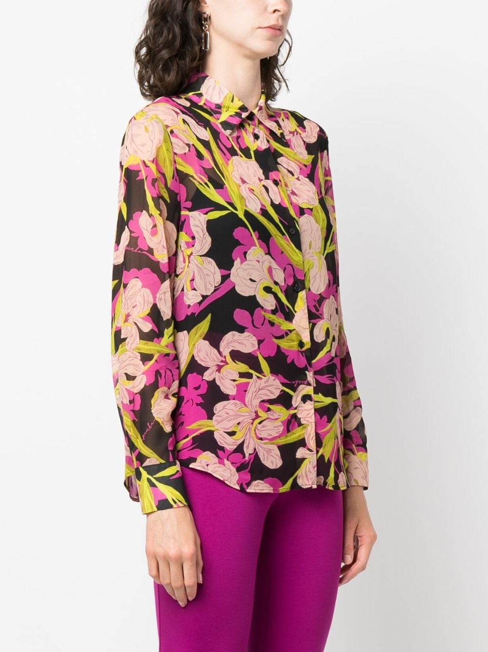 floral-print long-sleeve shirt - 3