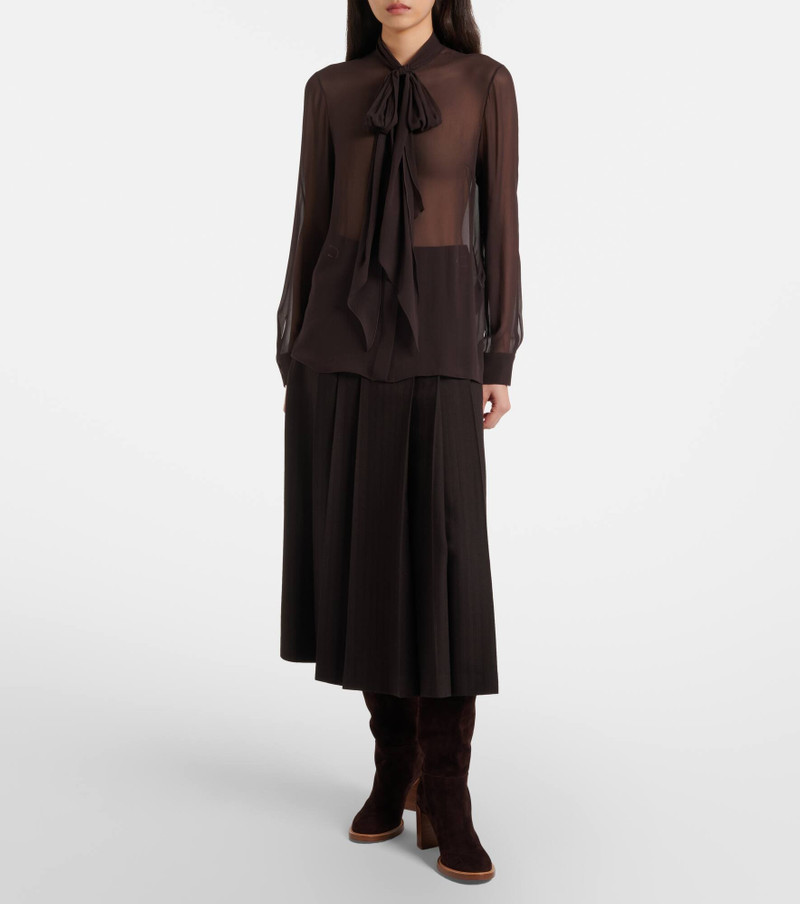 GABRIELA HEARST Wesley pleated wool midi skirt outlook