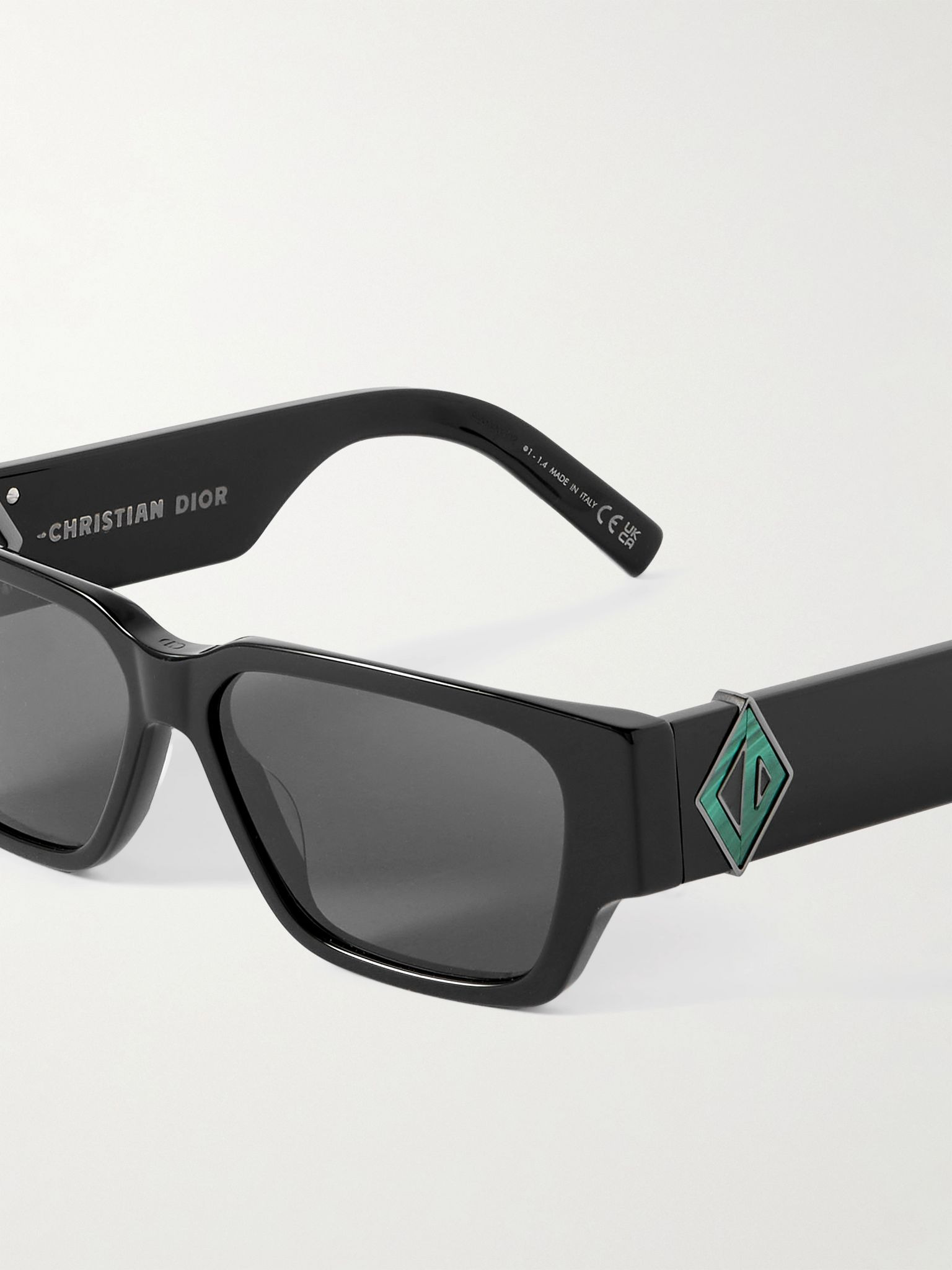 CD Diamond S5I Square-Frame Acetate and Malachite Sunglasses Black - 3