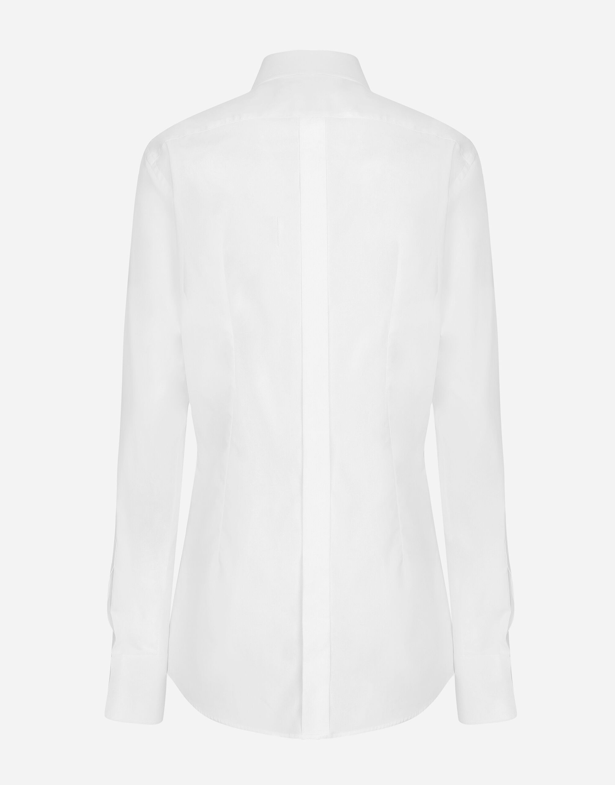 Cotton tuxedo shirt with piqué shirt front - 2