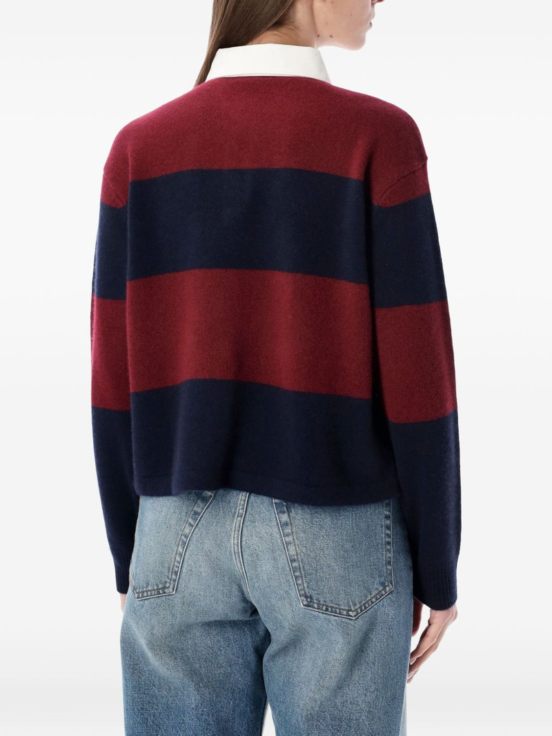 Sporty & Rich logo-embroidered striped-pattern polo top outlook