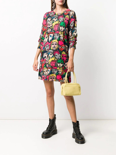 Moschino face-print mini dress outlook