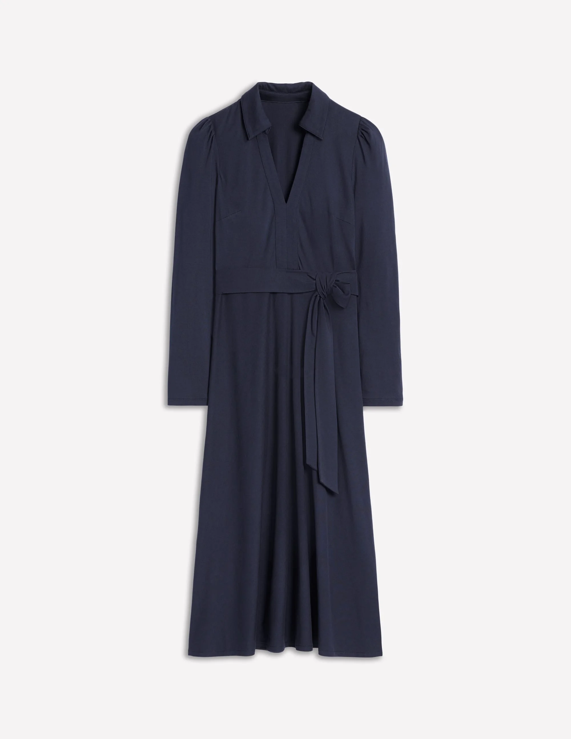 Imogen Collared Jersey Dress-Navy - 1