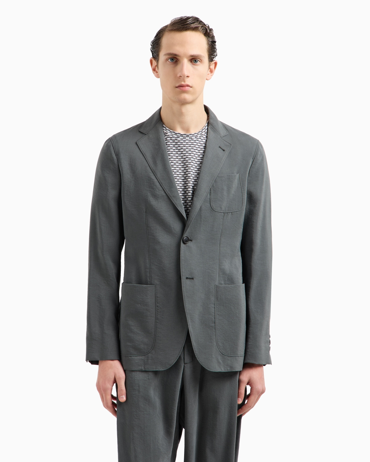 UPTON LINE SINGLE-BREASTED JACKET IN WASHED SILK - 4