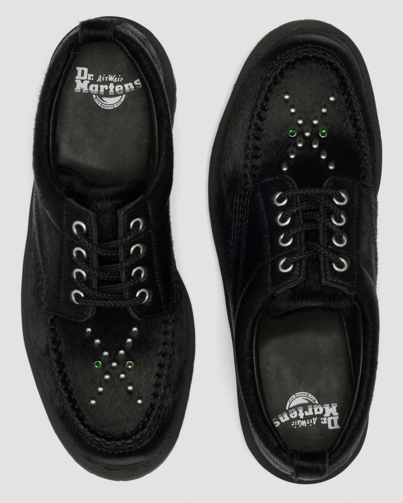 Dr. Martens Lowell Stud Hair On Moc Toe Shoes outlook
