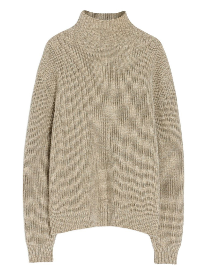 high-neck ribbed sweater - 1