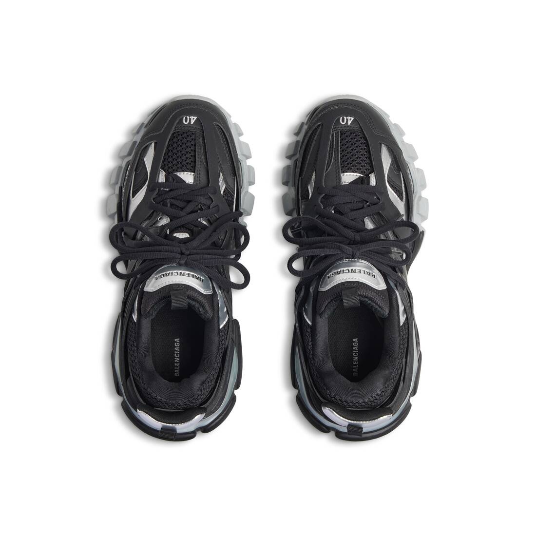 Men's Track Sneaker  in Black/silver - 6