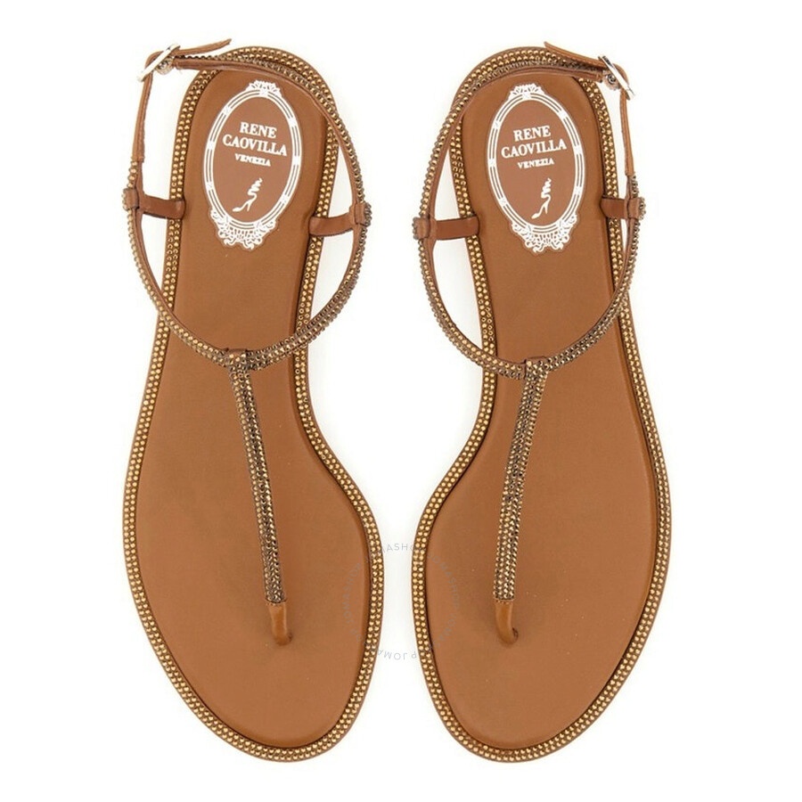 Rene Caovilla Diana Crystal Flat Sandals - 3
