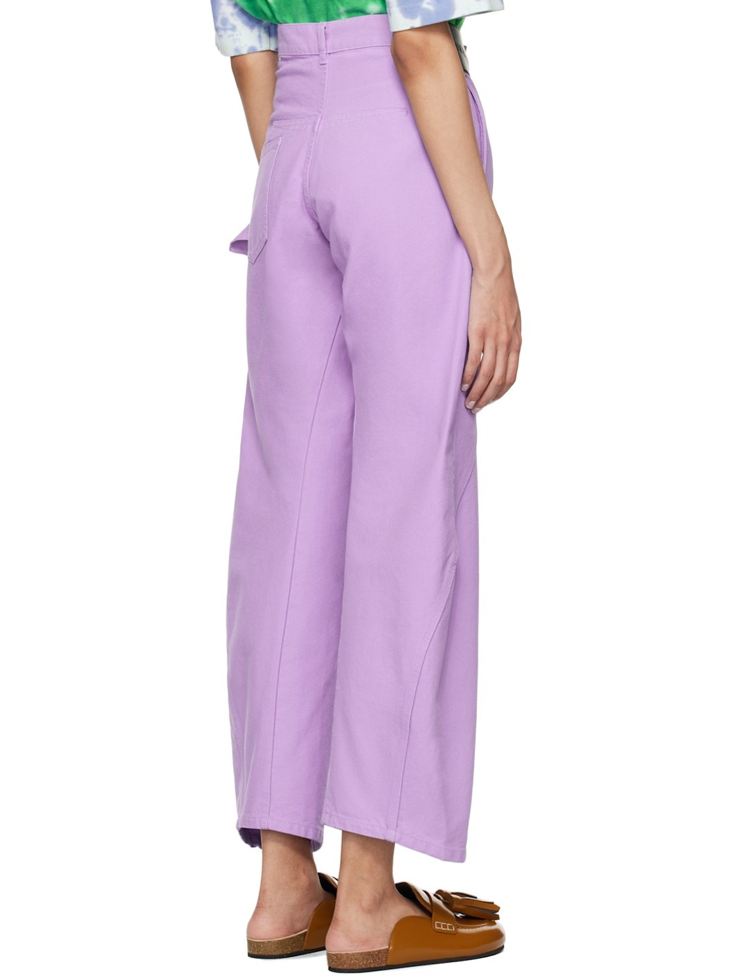 Purple Twisted Denim Trousers - 3