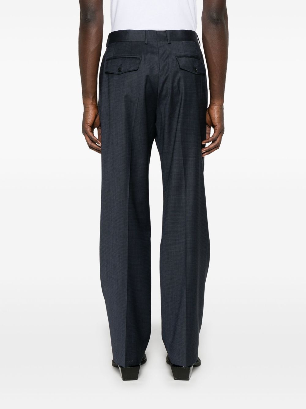 mélange-effect trousers - 4