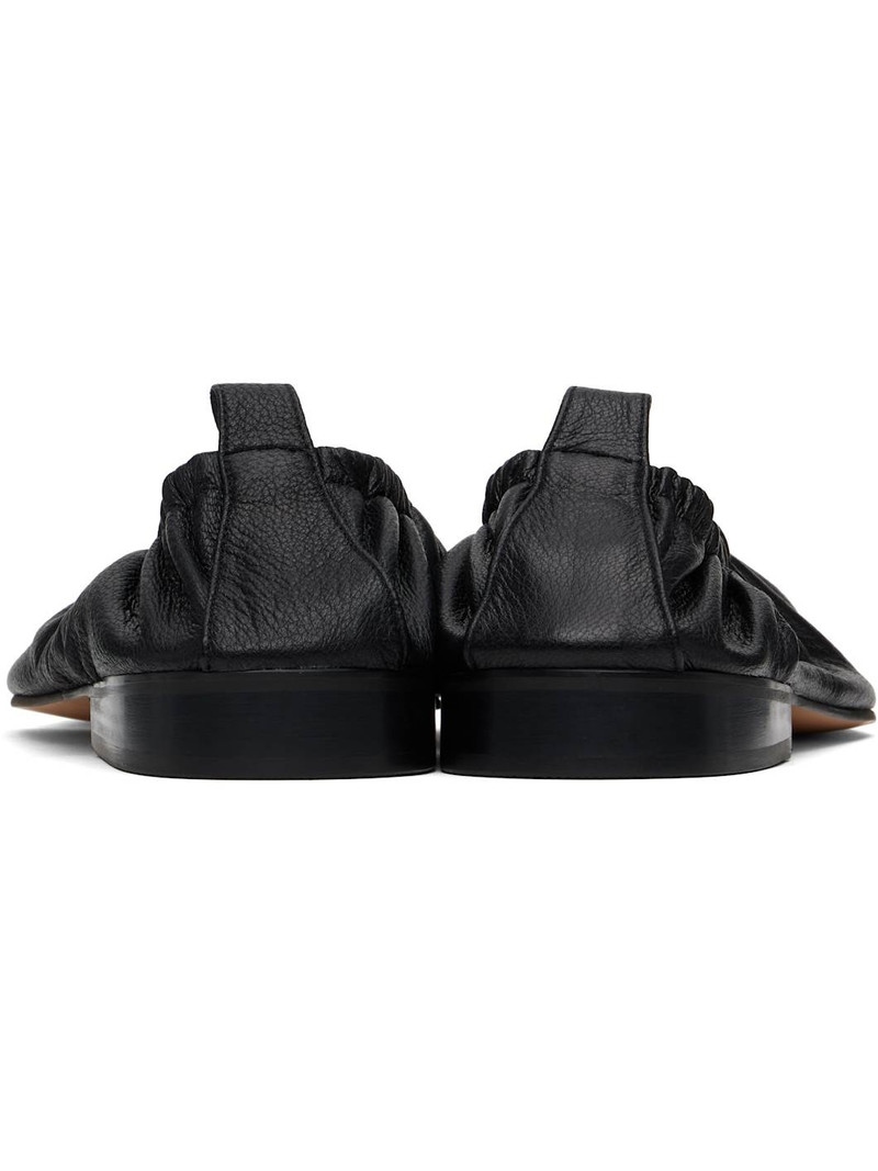 Black Gathered Slip-on Loafers 2