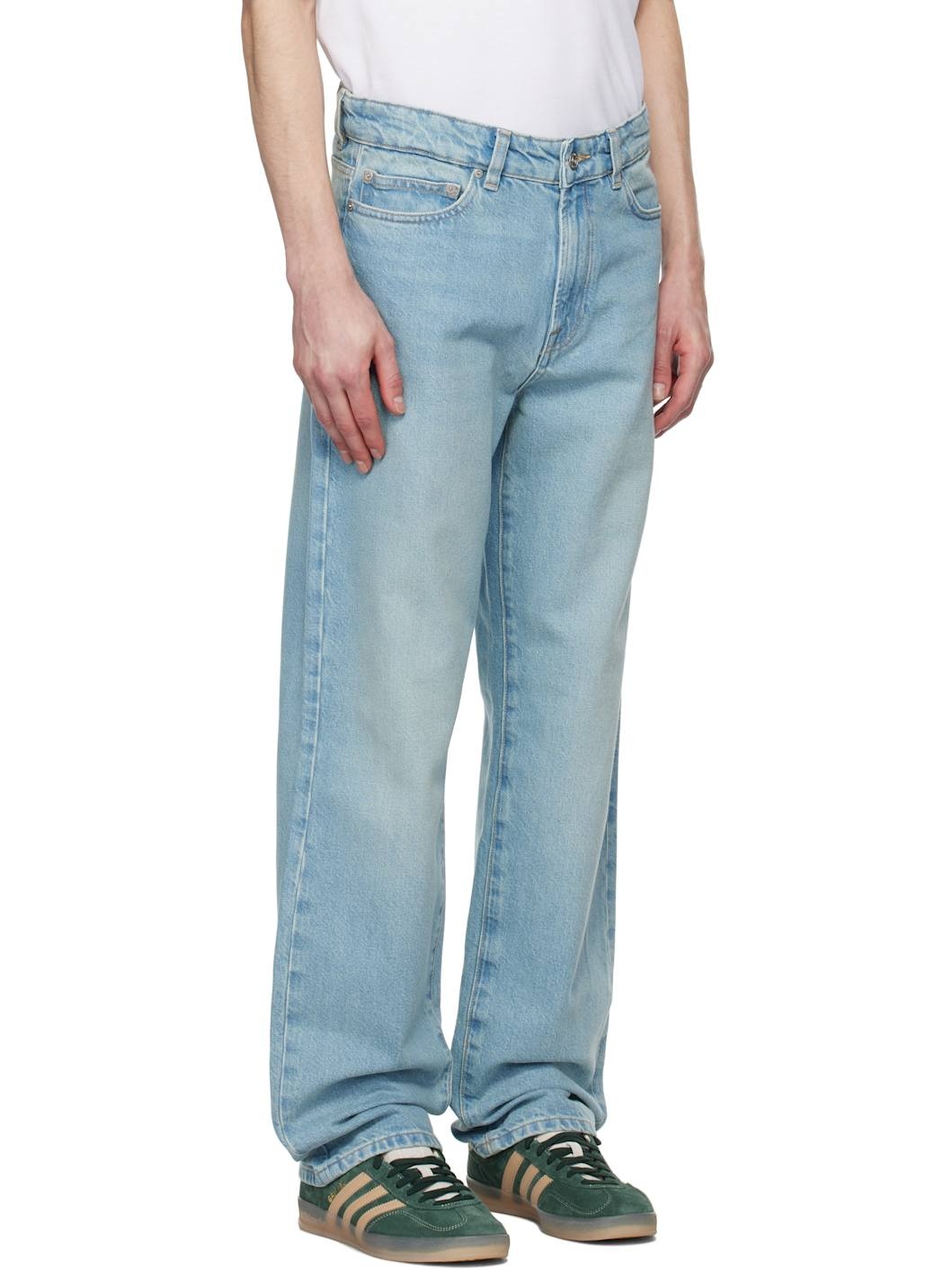 Blue 5-Pocket Straight Cut Jeans - 2