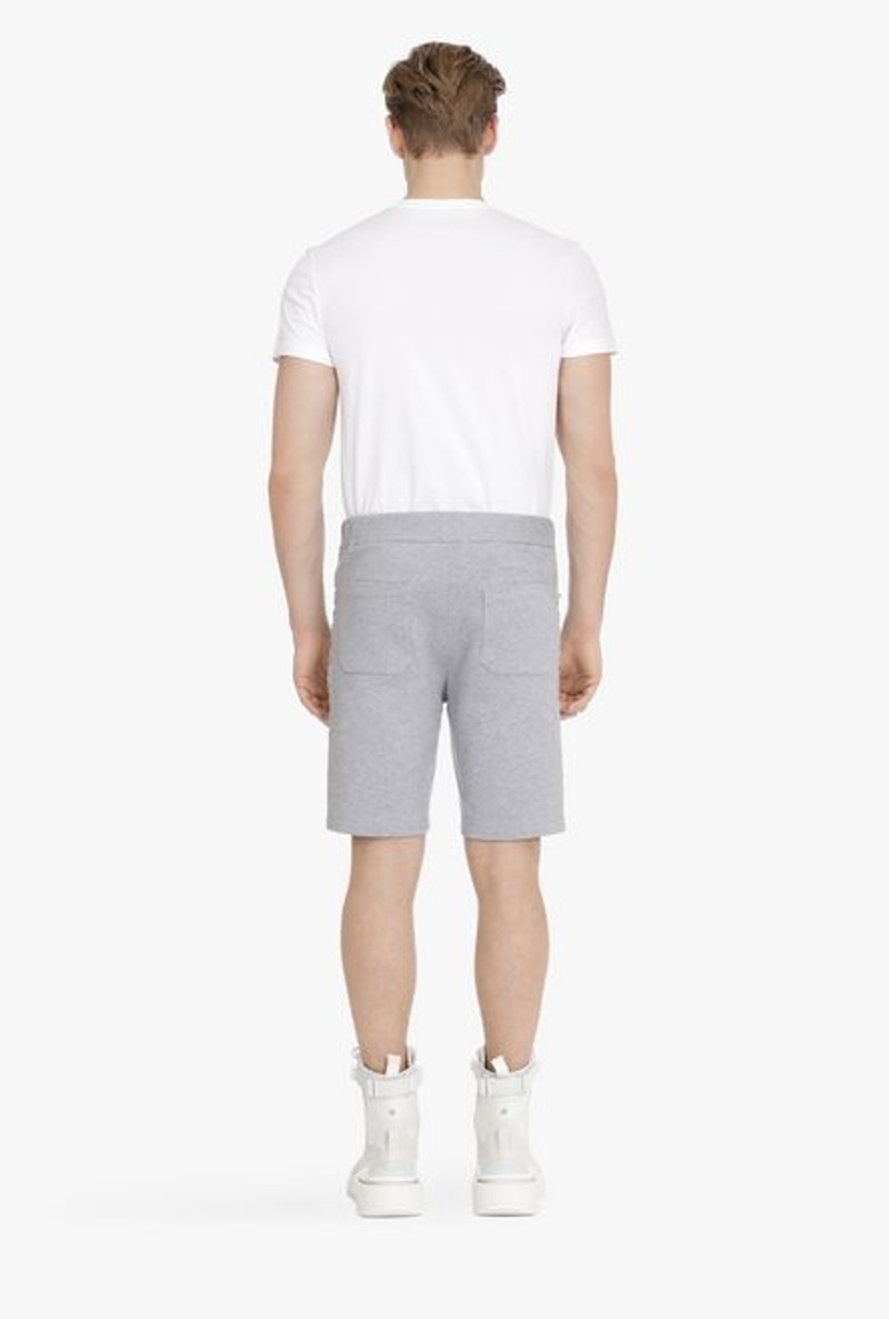 Heather gray cotton shorts with embossed gray Balmain Paris logo 3