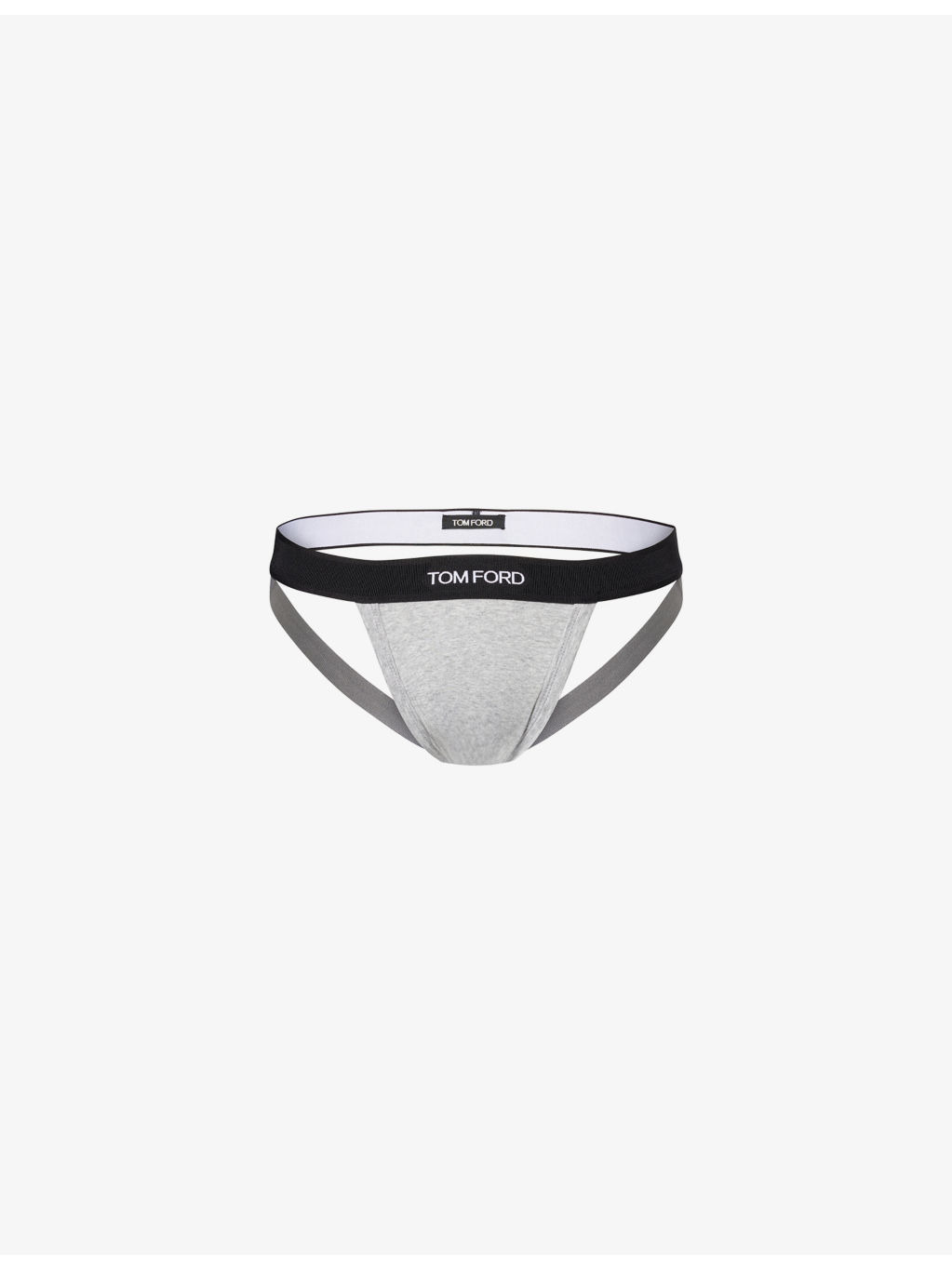Branded-Waistband Cotton-Stretch Jockstrap - 1