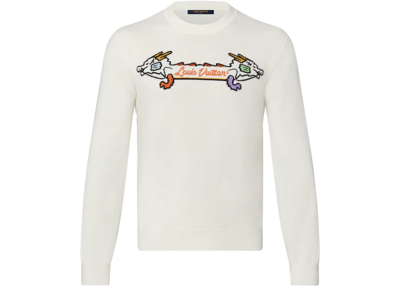 Louis Vuitton x Nigo Instaria Jacquard Graphic Cashmere Crewneck Off White - 1