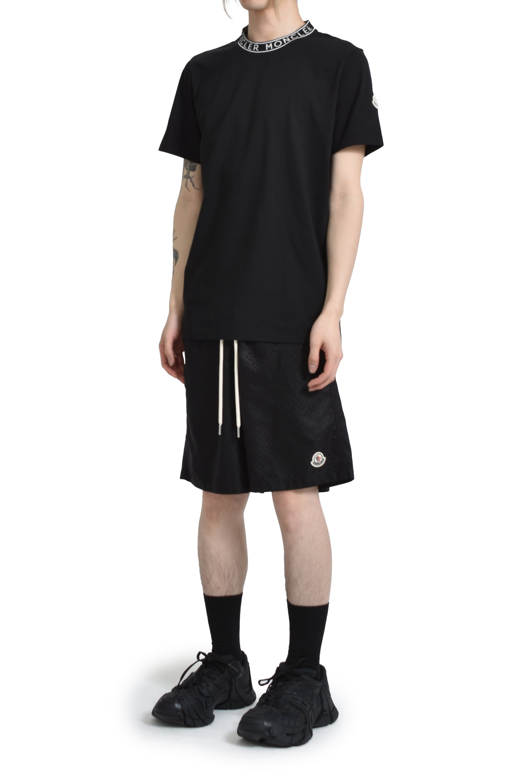 NECK LOGO SS T-SHIRT / BLK - 4