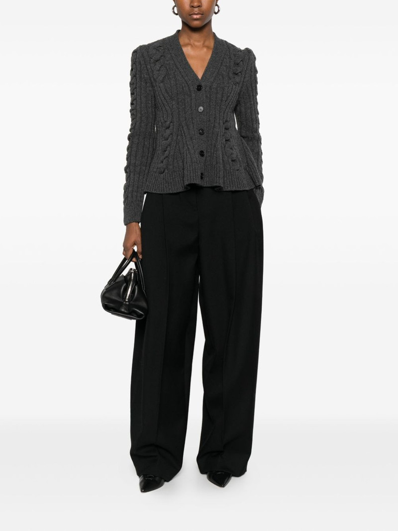Alexander McQueen peplum-hem cable-knit cardigan outlook